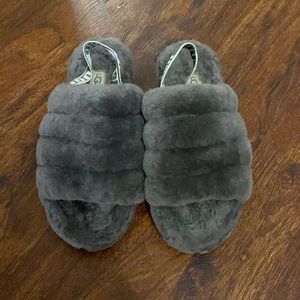 UGG fluff yeah grey slipper